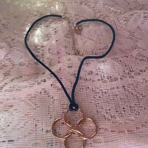 String necklace with costume gold charm